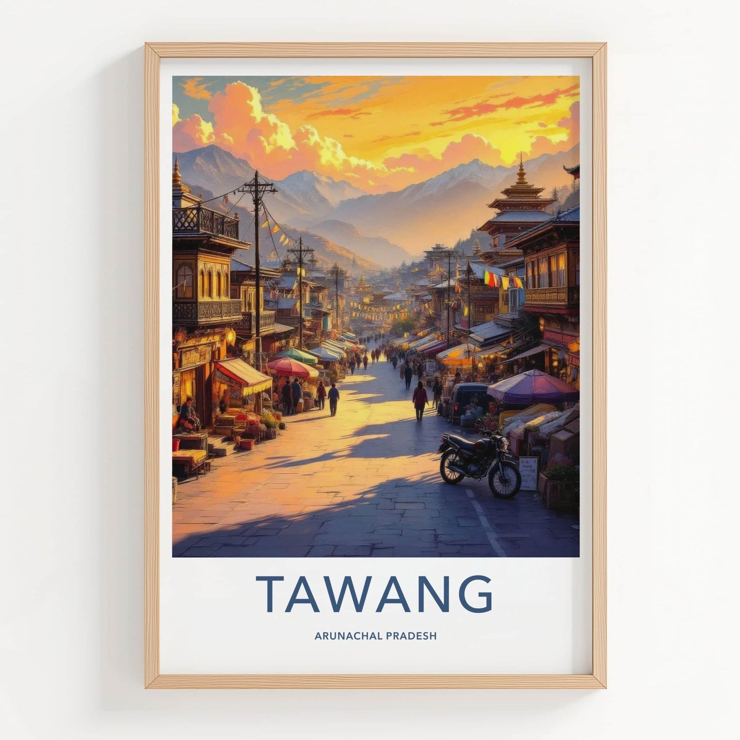Tawang Poster - India Travel Art - Arunachal Pradesh Market Home Decor