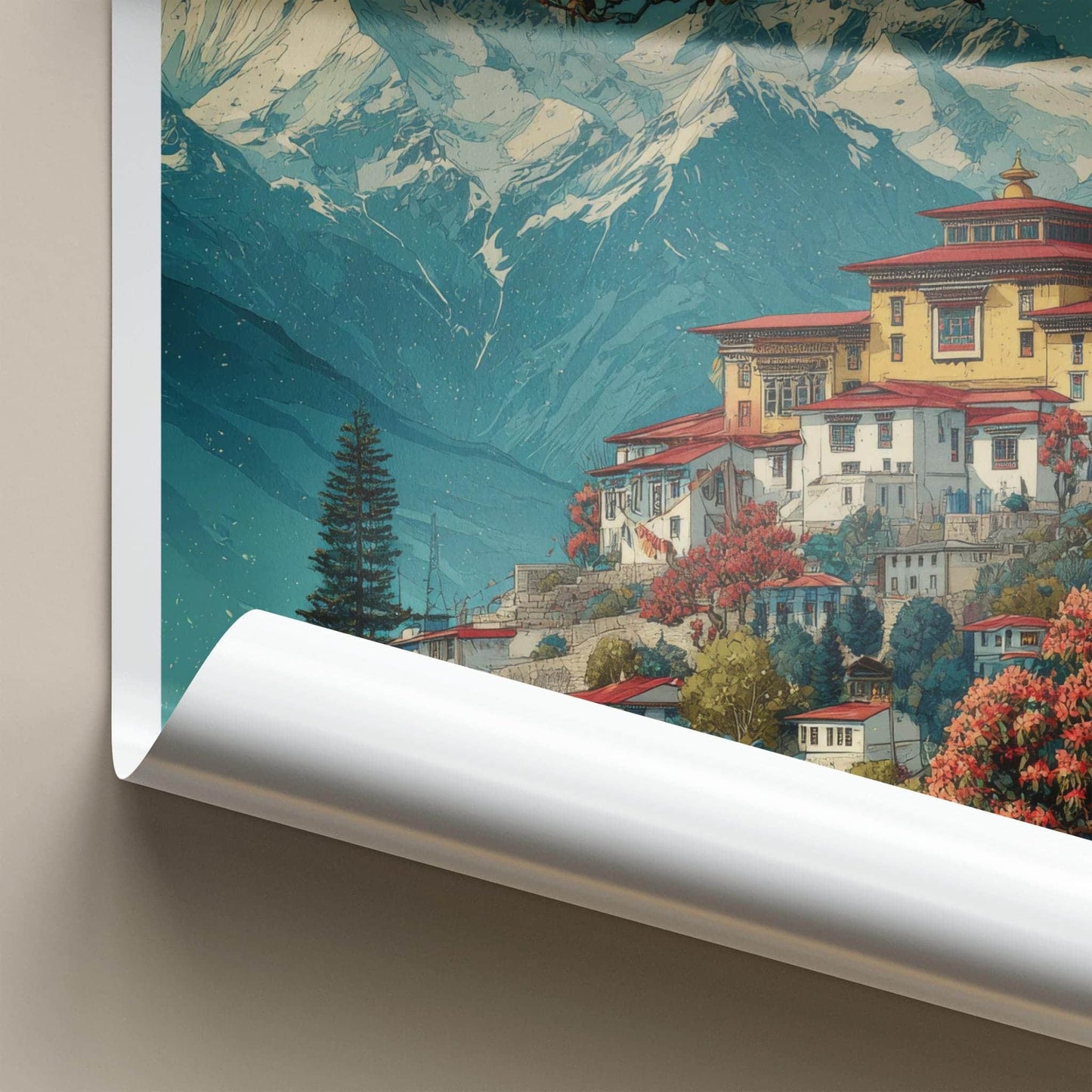 Tawang Poster - India Travel Art - Arunachal Pradesh Monastery Home Decor