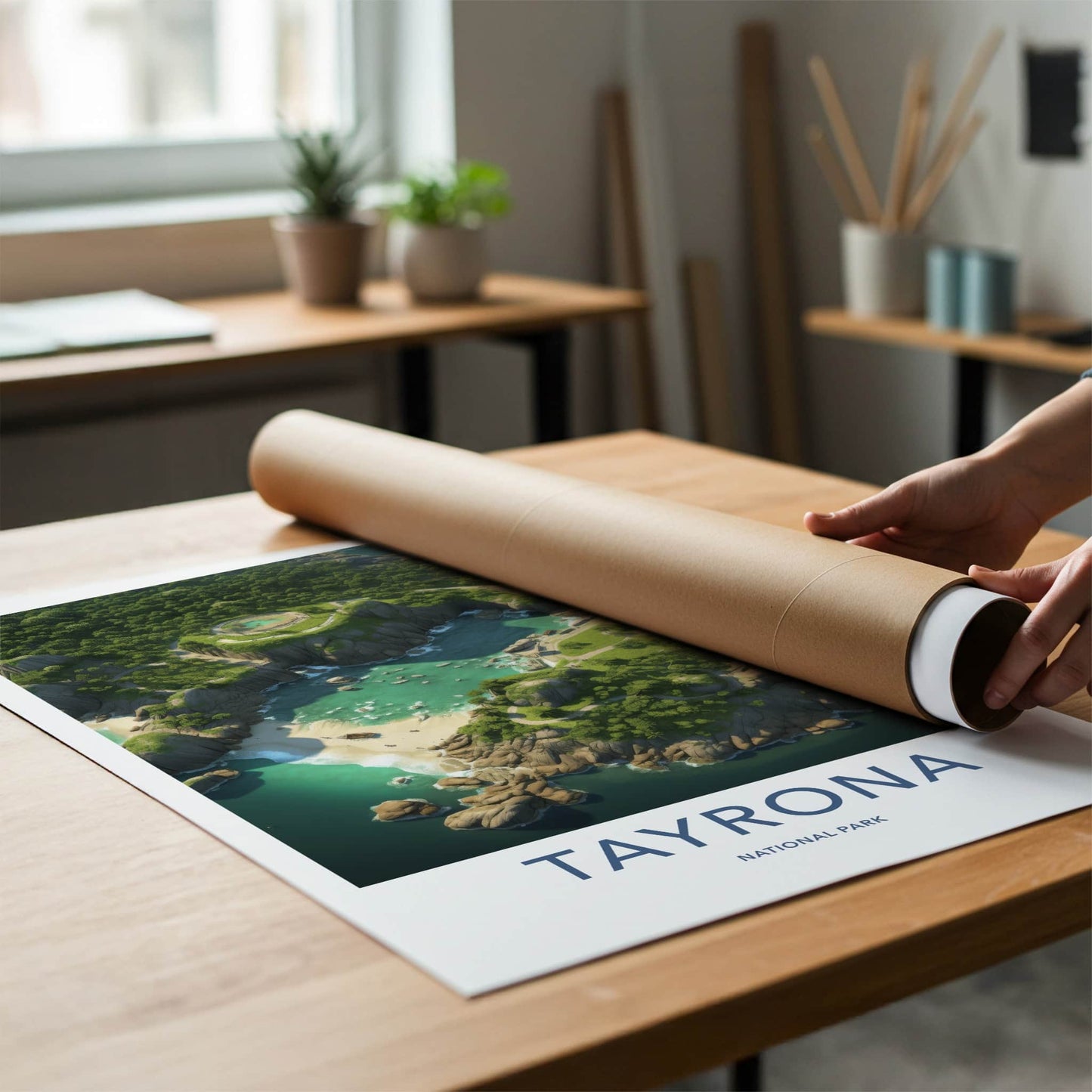 Tayrona National Park Poster - Colombia Wall Art - Circular Lagoon Overlook Gift