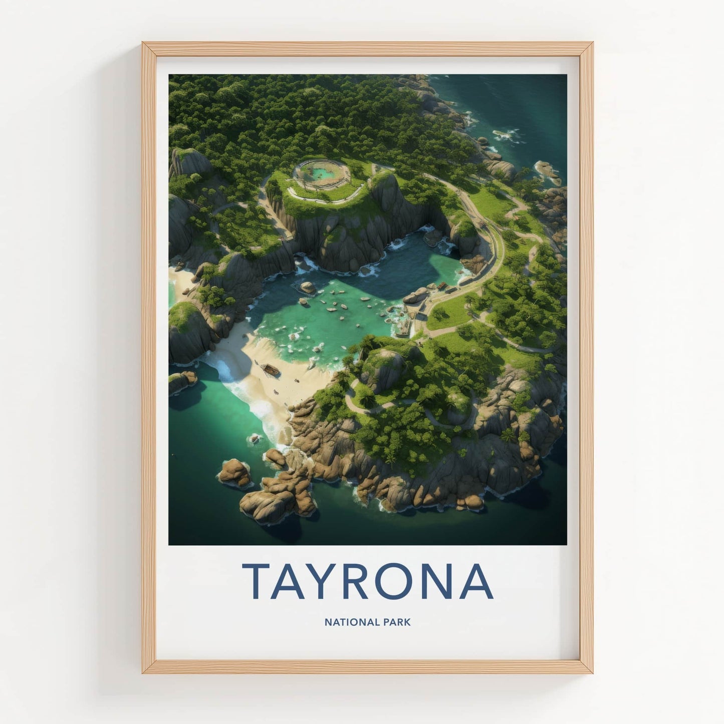 Tayrona National Park Poster - Colombia Wall Art - Circular Lagoon Overlook Gift