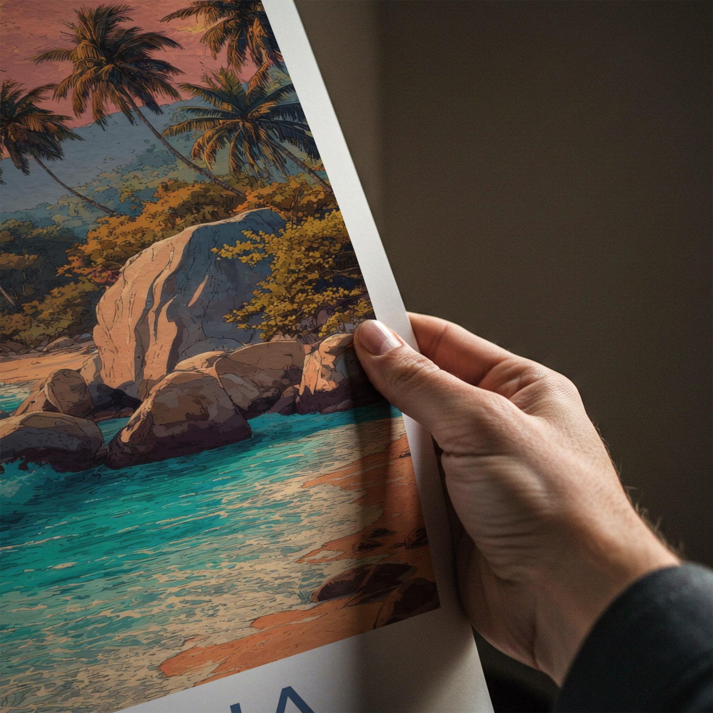 Tayrona Poster - Colombia Framed Print - Palm Beach Sunset Lounge Decor