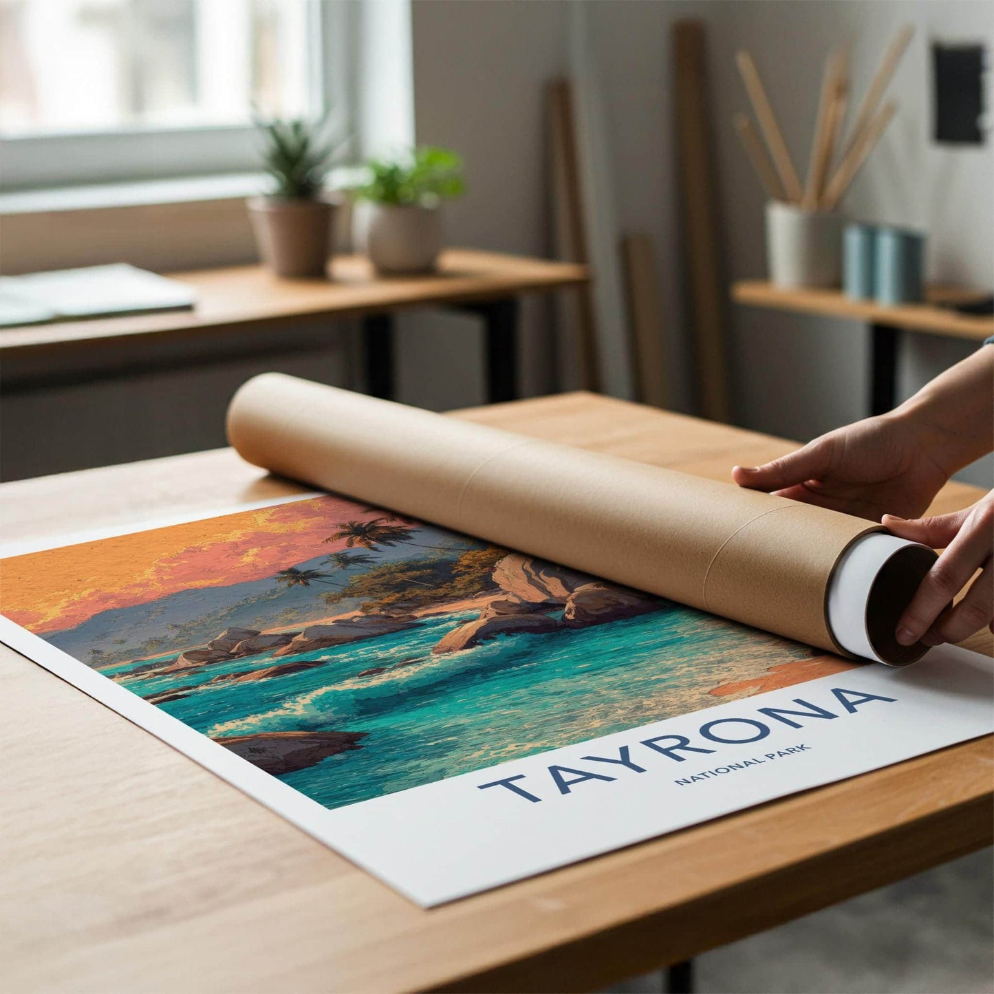 Tayrona Poster - Colombia Framed Print - Palm Beach Sunset Lounge Decor