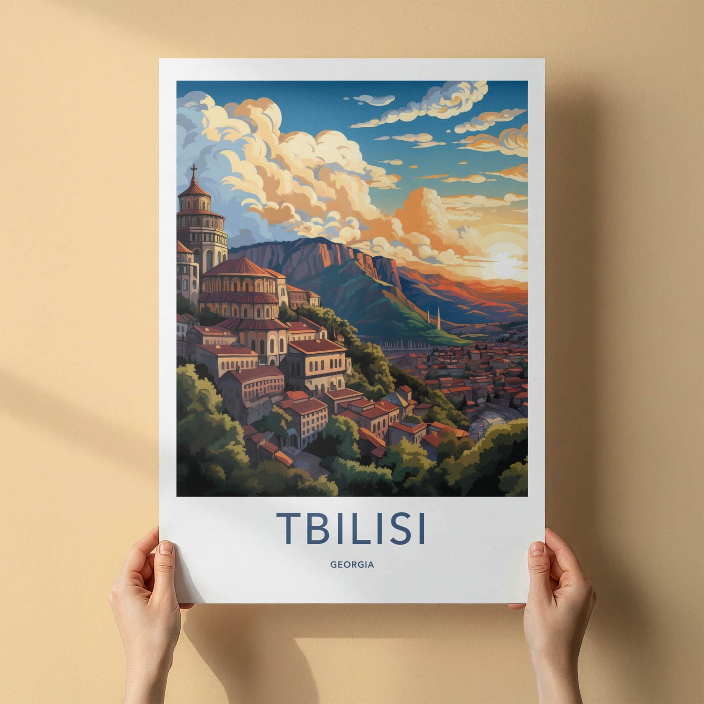 Tbilisi Poster - Georgia Travel Art - Historic City Panorama Home Decor