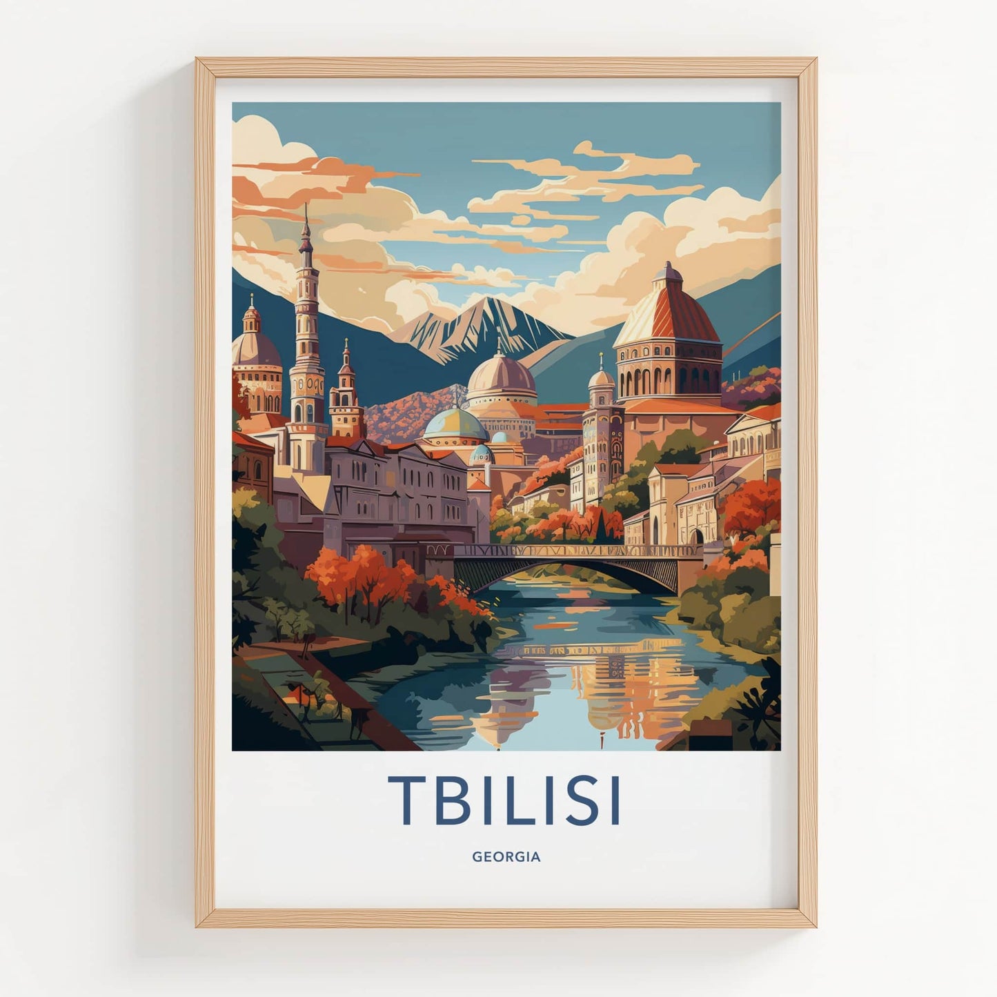 Tbilisi Poster - Georgia Travel Art - Historic City River Wall Decor