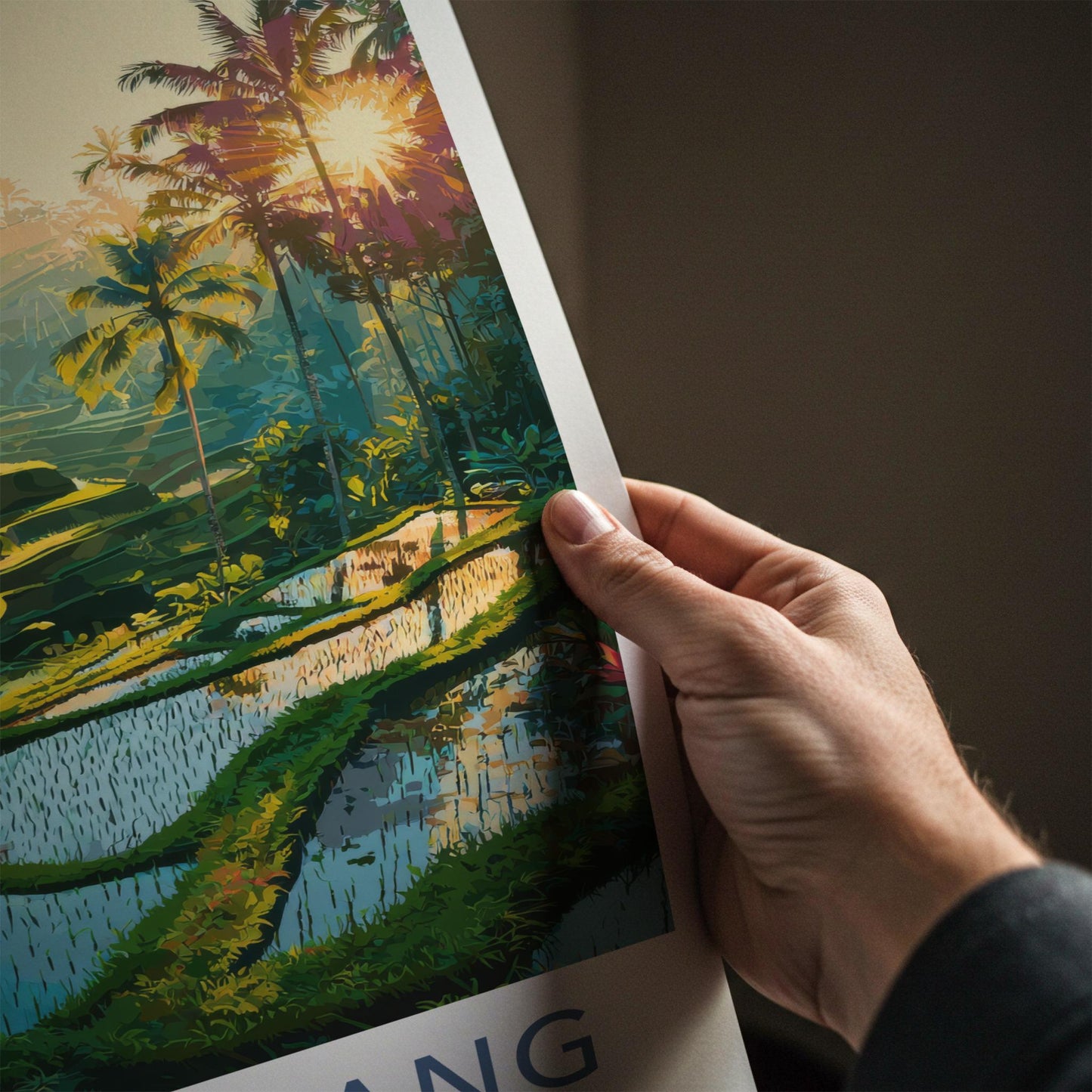 Tegalalang Poster - Indonesia Travel Art - Lush Palm Terraces Home Decor