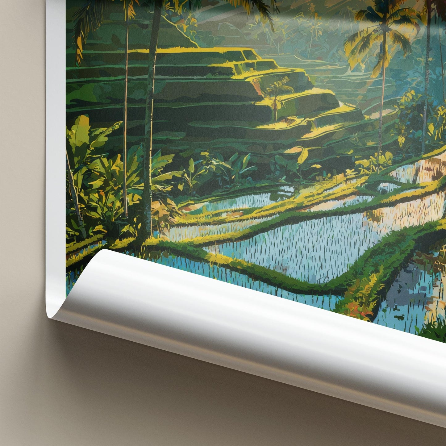 Tegalalang Poster - Indonesia Travel Art - Lush Palm Terraces Home Decor