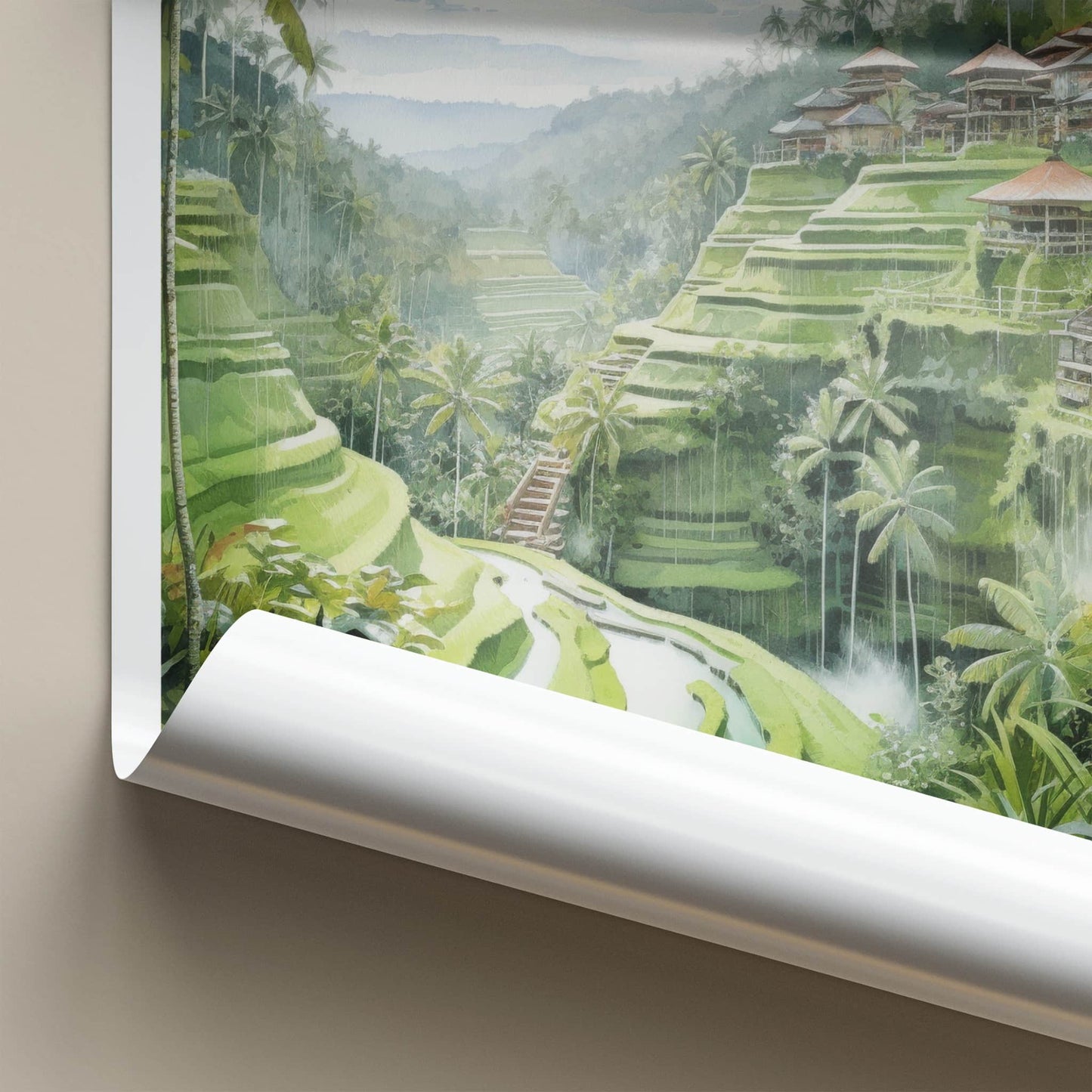 TEGALALANG Poster - Indonesia Travel Art - Lush Valley Terraces Home Decor