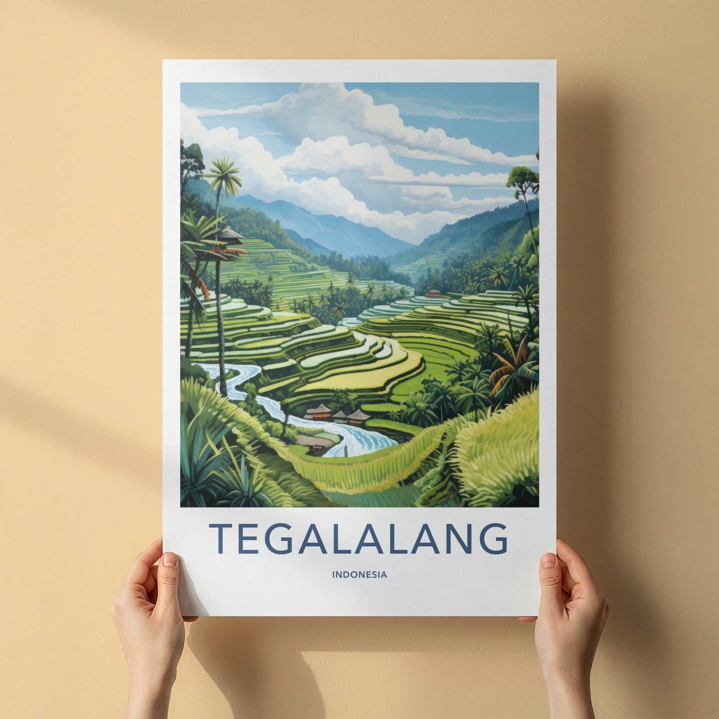 Tegalalang Poster - Indonesia Wall Art - Lush Rice Terraces Home Decor