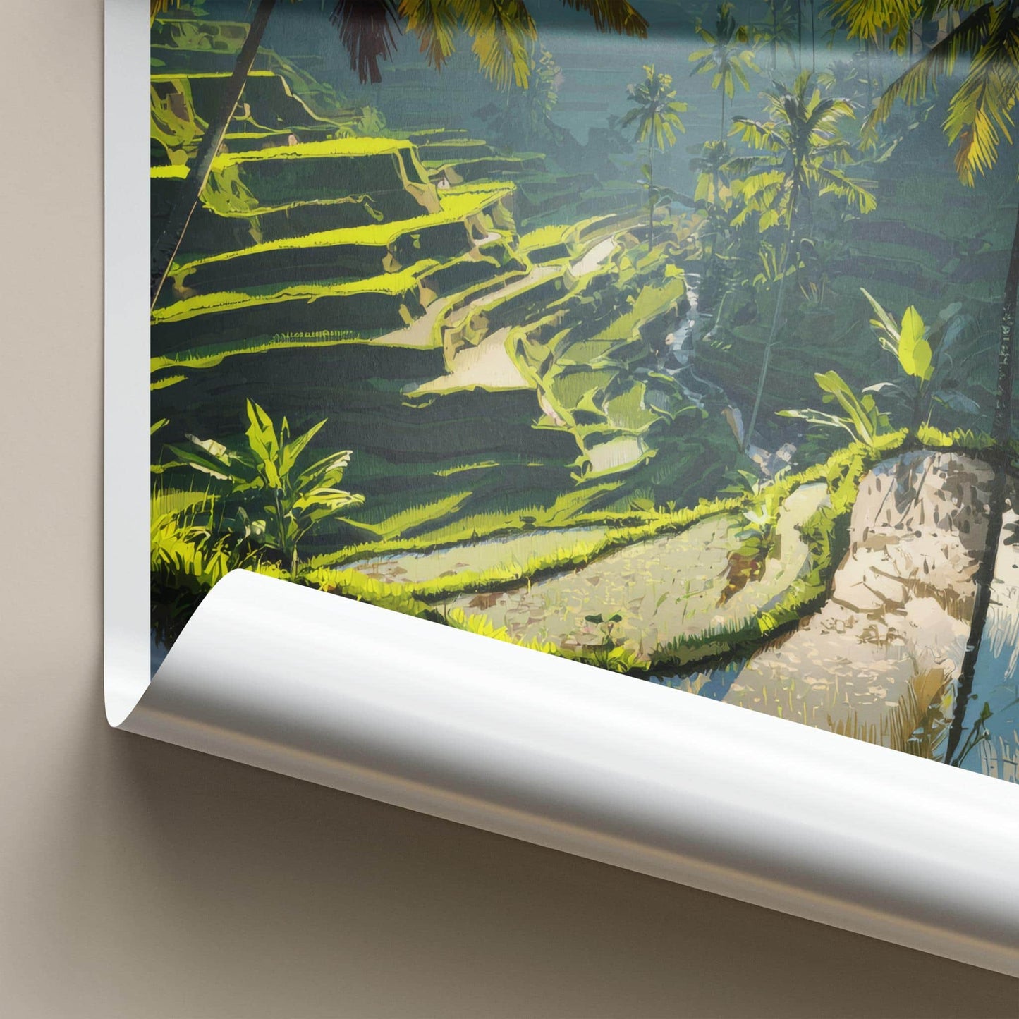 Tegallalang Poster - Indonesia Art Print - Lush Green Terraces Wall Decor