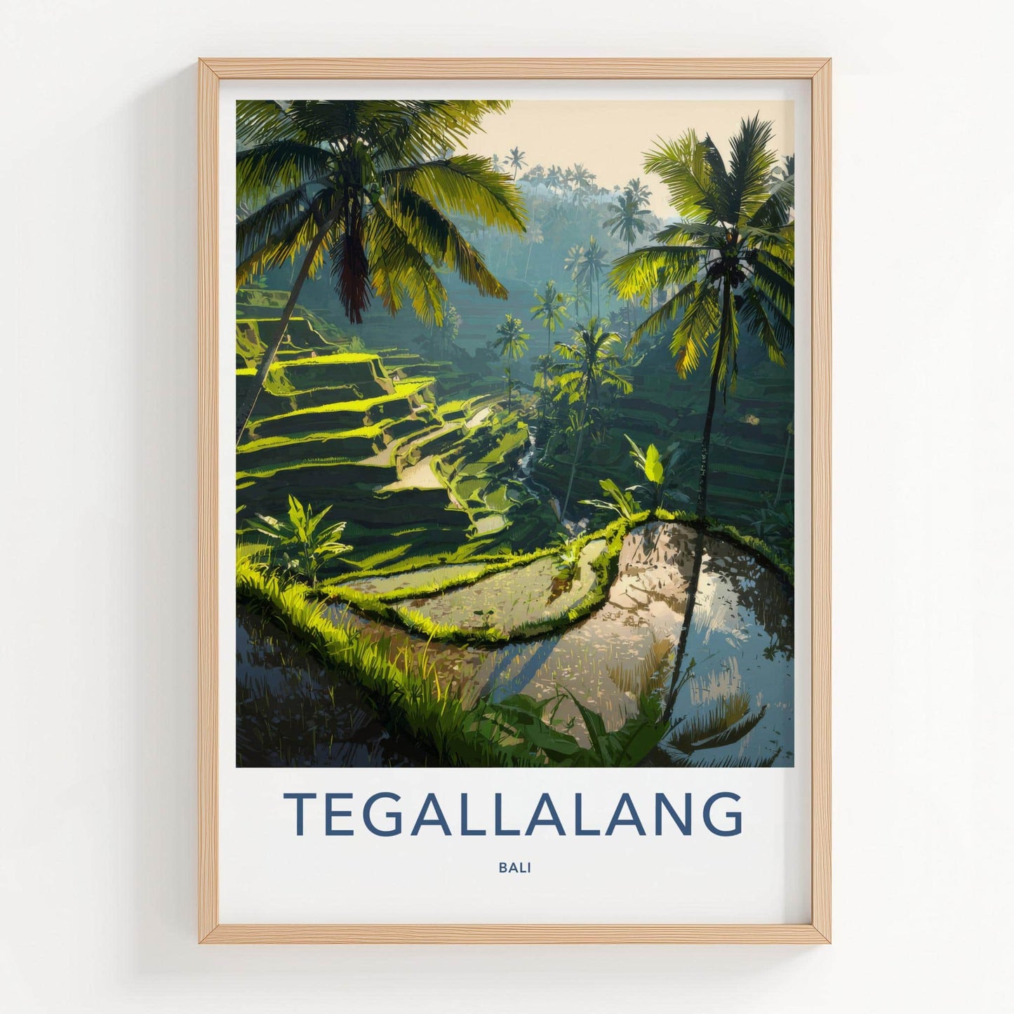 Tegallalang Poster - Indonesia Art Print - Lush Green Terraces Wall Decor