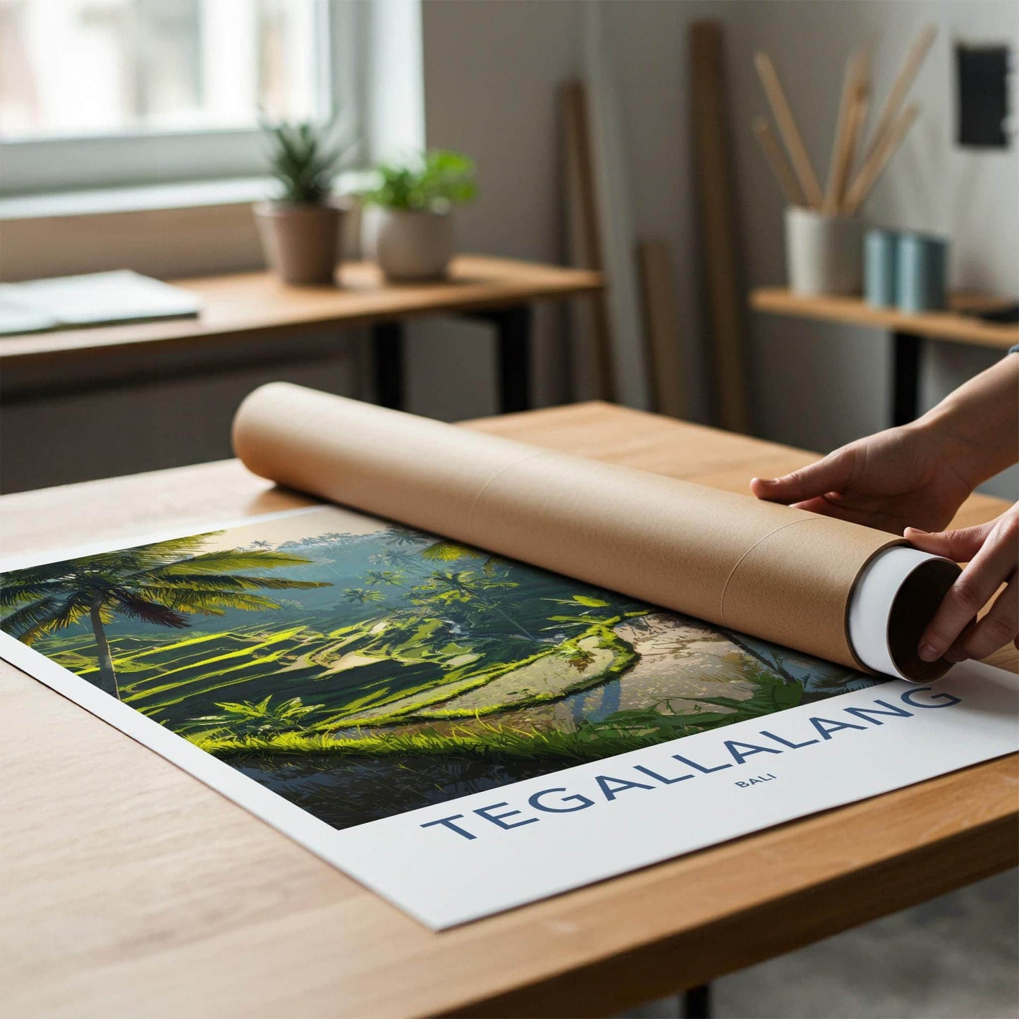 Tegallalang Poster - Indonesia Art Print - Lush Green Terraces Wall Decor