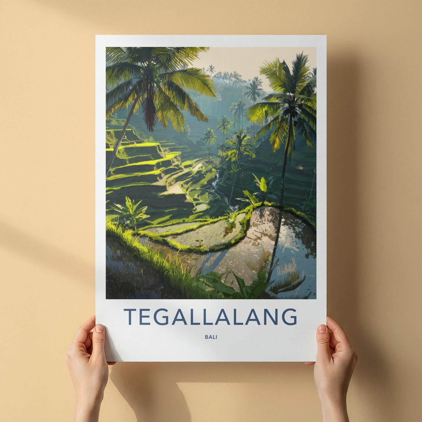 Tegallalang Poster - Indonesia Art Print - Lush Green Terraces Wall Decor