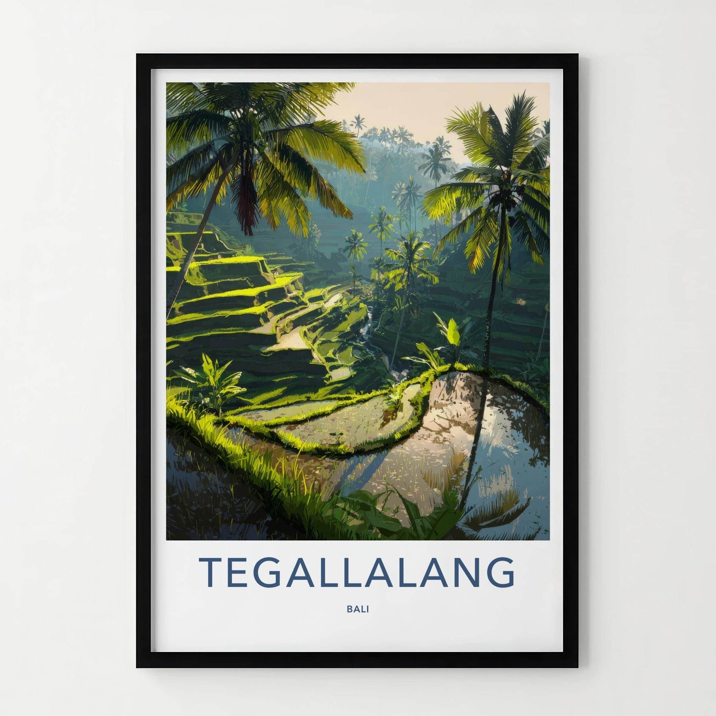 Tegallalang Poster - Indonesia Art Print - Lush Green Terraces Wall Decor