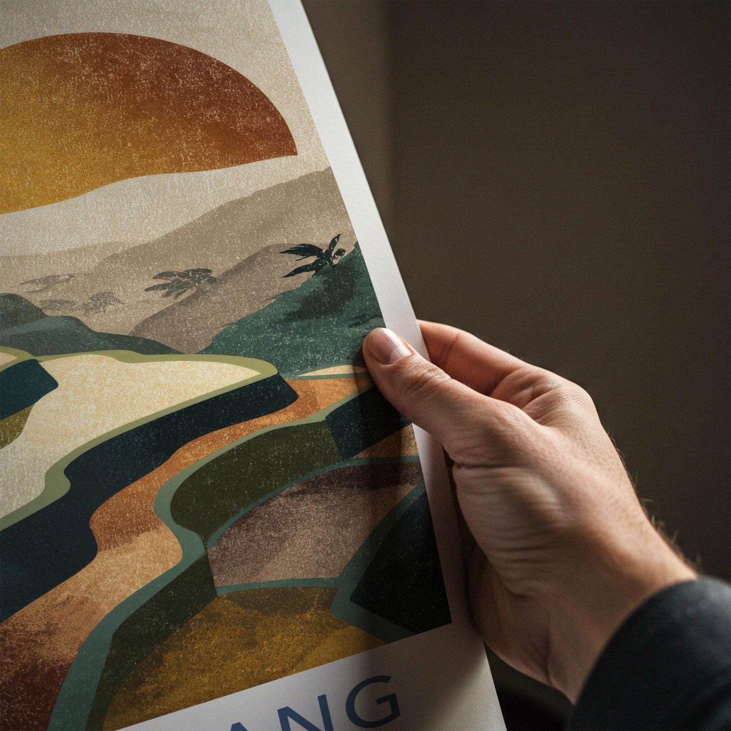 Tegallalang Poster - Indonesia Travel Art - Terraced Fields Sunset Home Decor