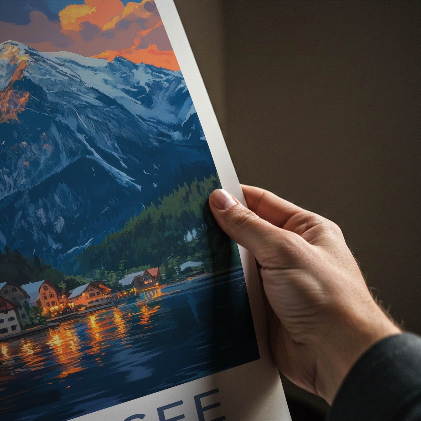 Tegernsee Poster - Germany Travel Art - Mountain Lakeside Village Home Decor