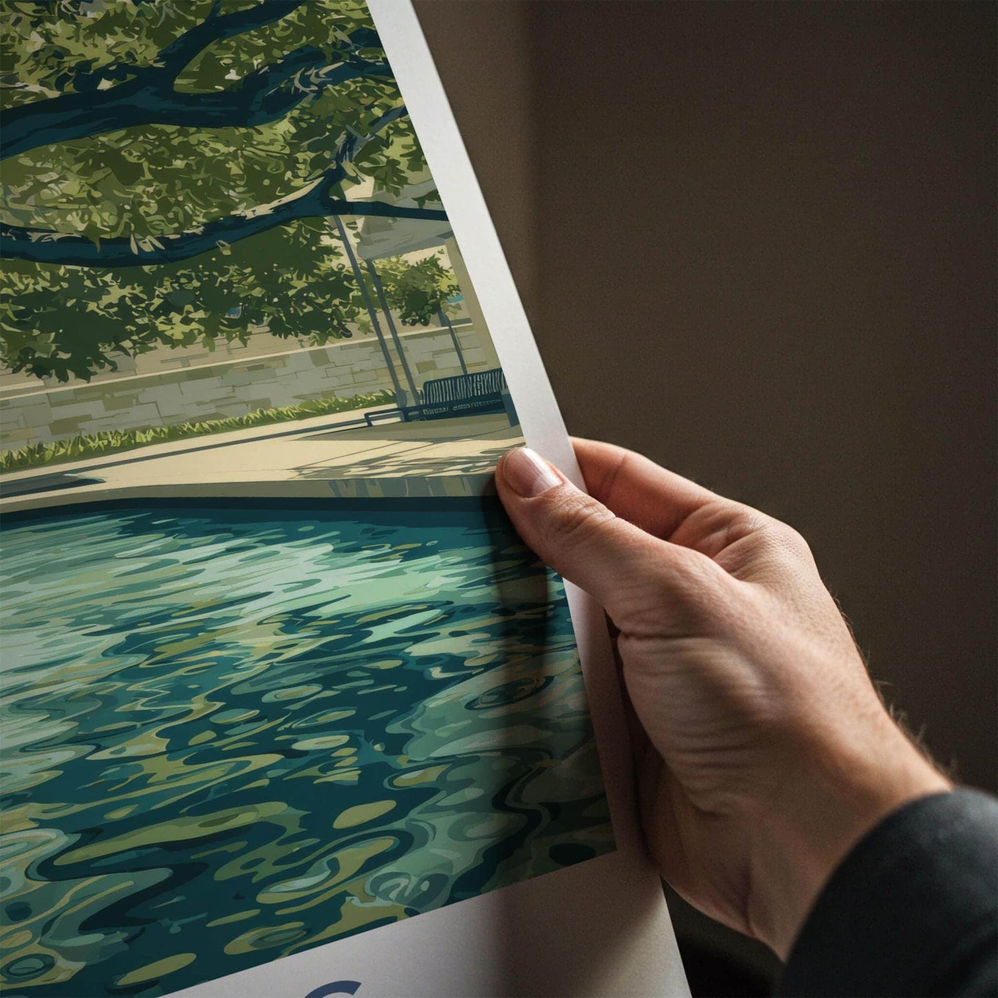 Texas Poster - Texas Travel Art - Shaded Water Feature Home Decor