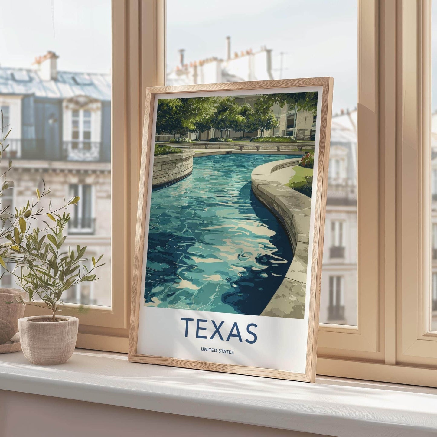 Texas Poster - Texas Wall Art - Vibrant Water Feature Home Decor
