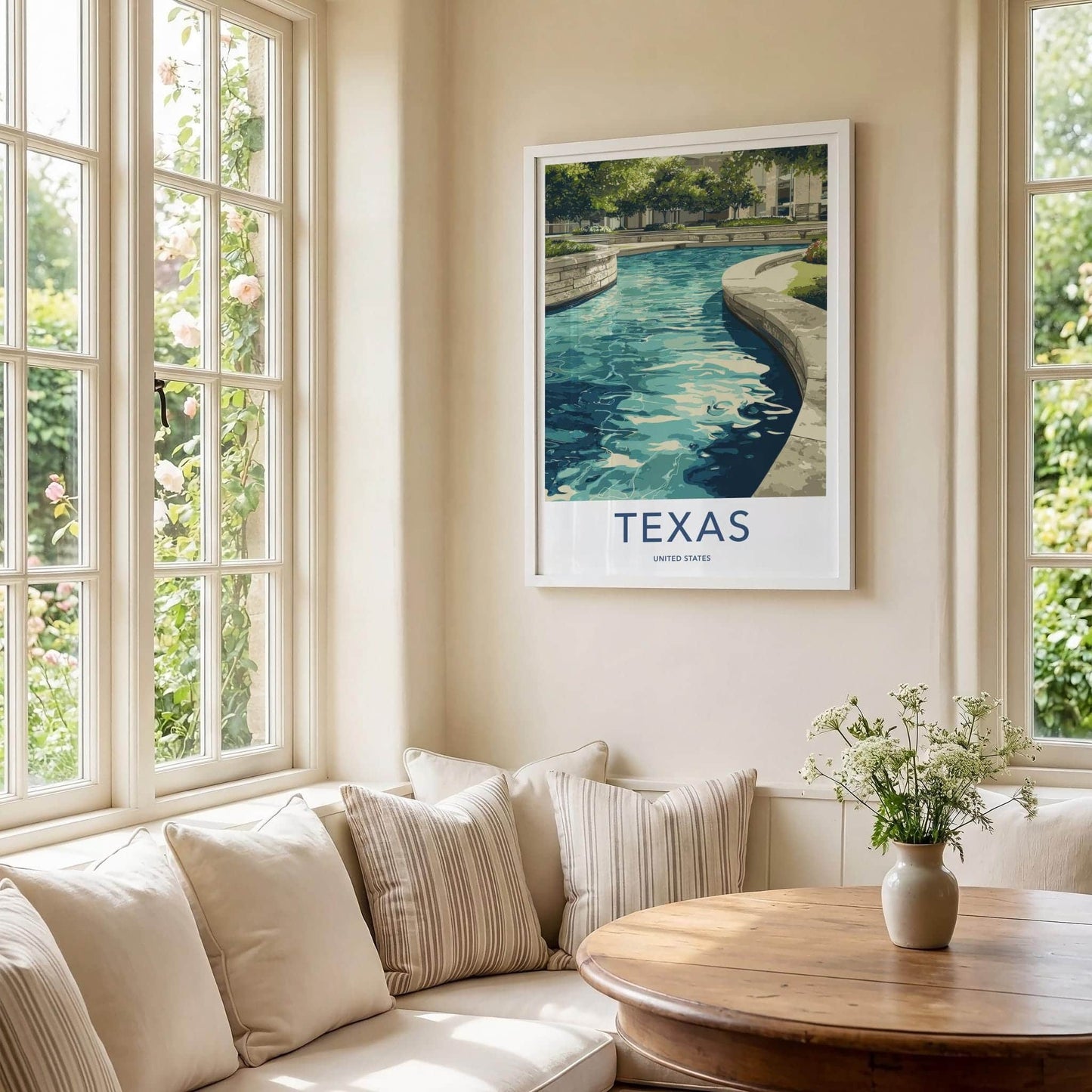 Texas Poster - Texas Wall Art - Vibrant Water Feature Home Decor