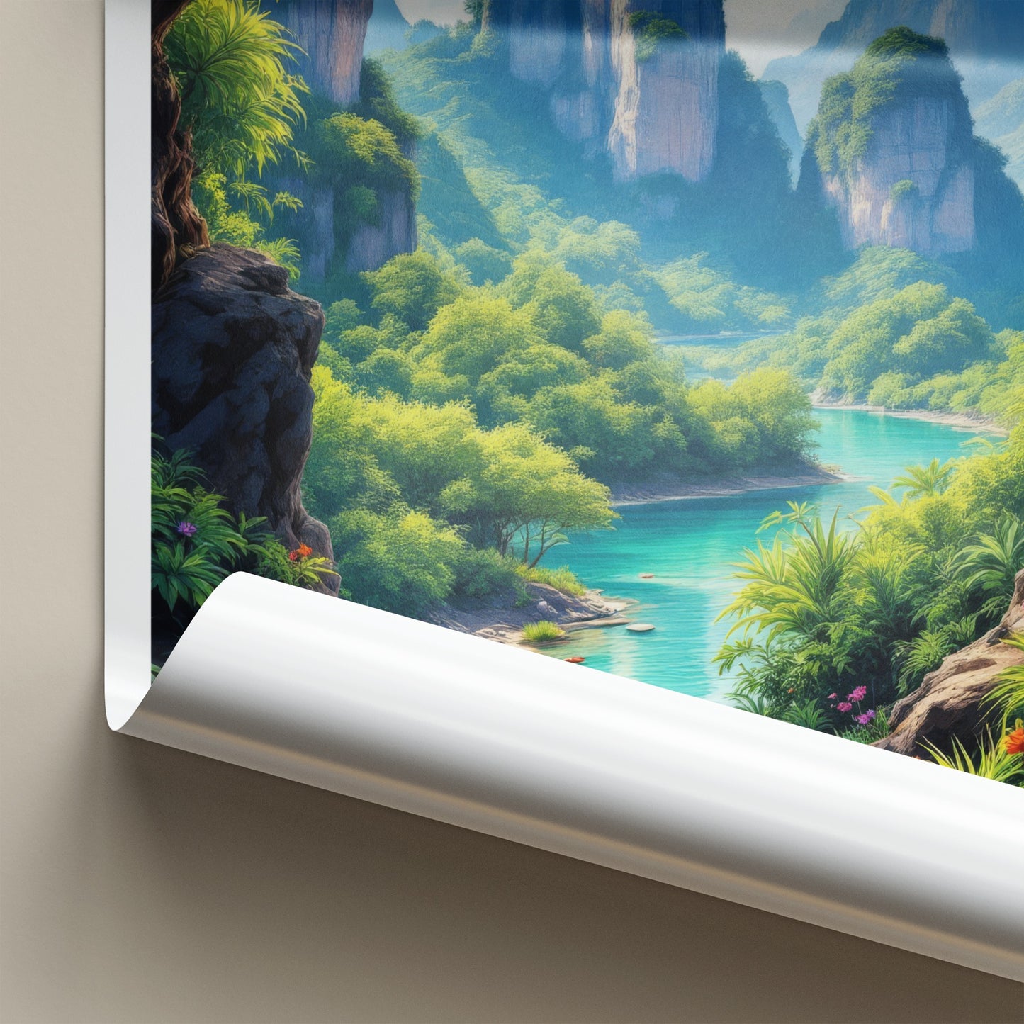 Than Bok Khorani National Park Poster - Thailand Travel Art - Lush River Karst Home Decor