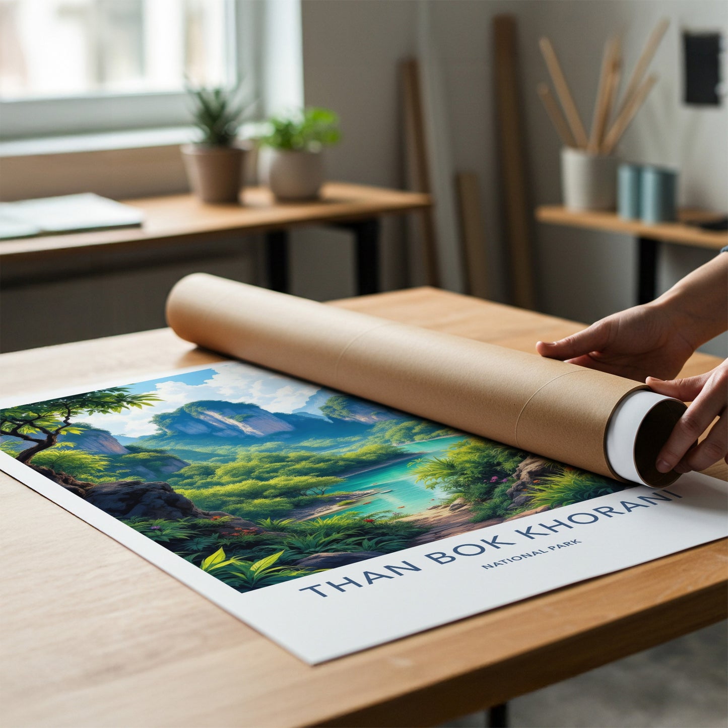 Than Bok Khorani National Park Poster - Thailand Travel Art - Lush River Karst Home Decor