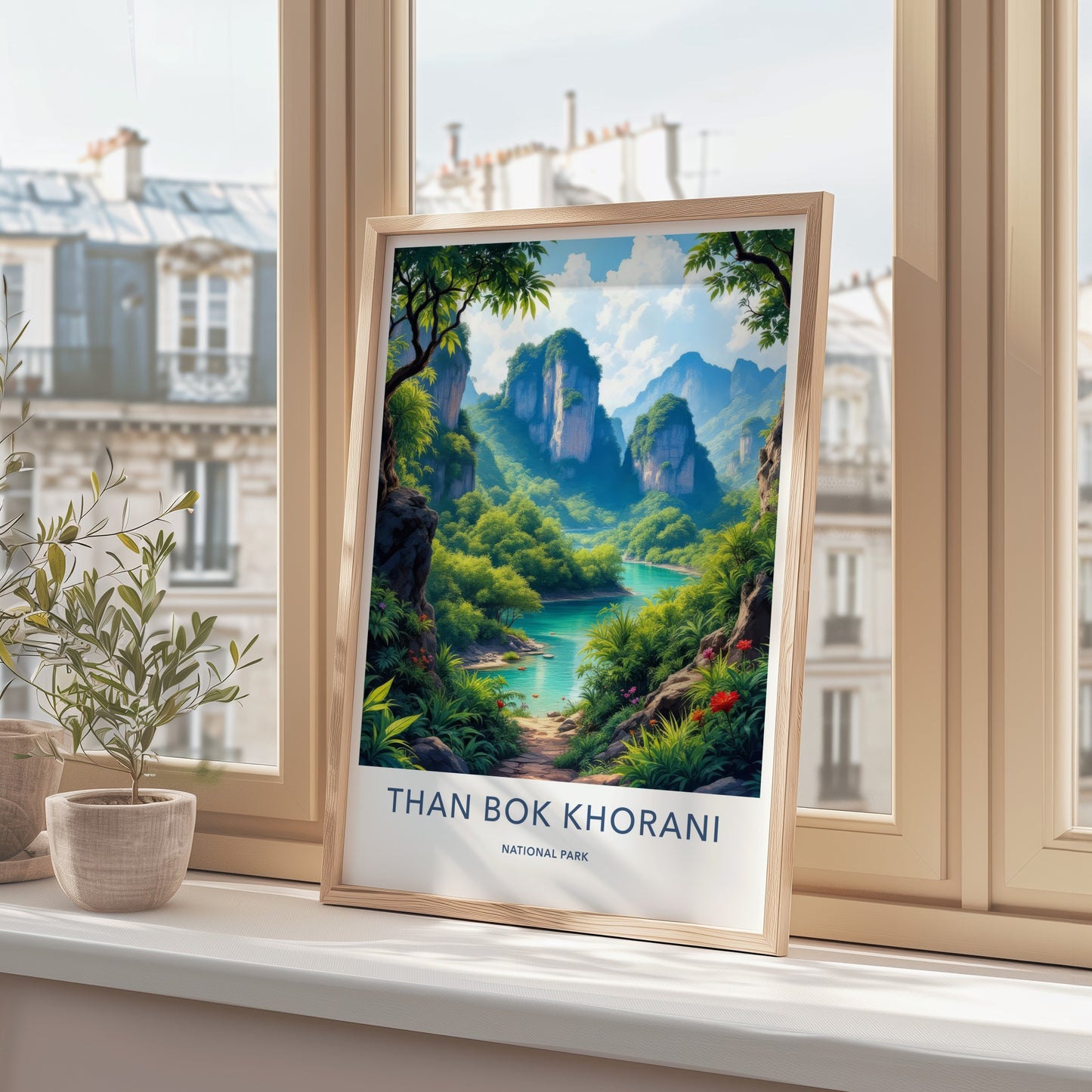 Than Bok Khorani National Park Poster - Thailand Travel Art - Lush River Karst Home Decor