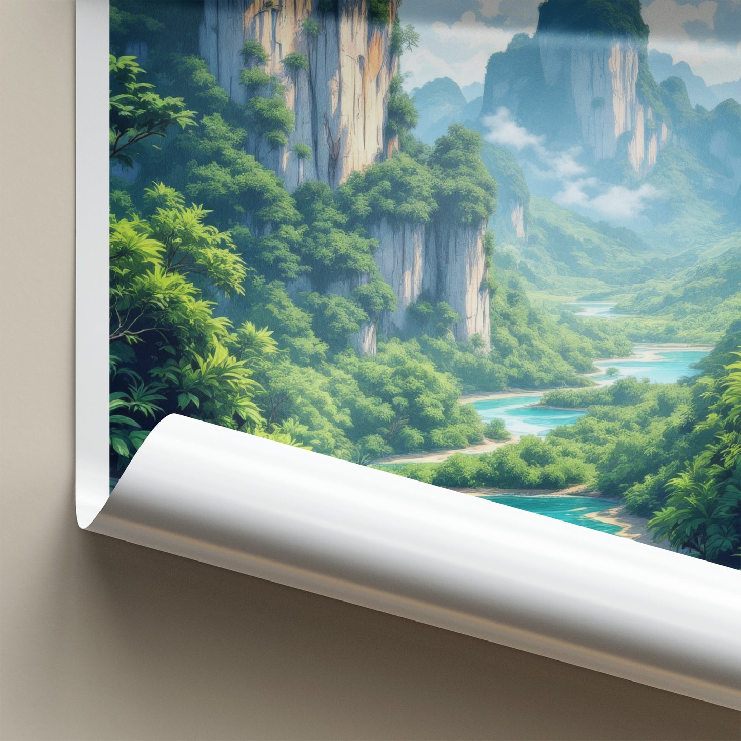 Than Bok Khorani Poster - Thailand Travel Art - Lush Tropical Karst Home Decor