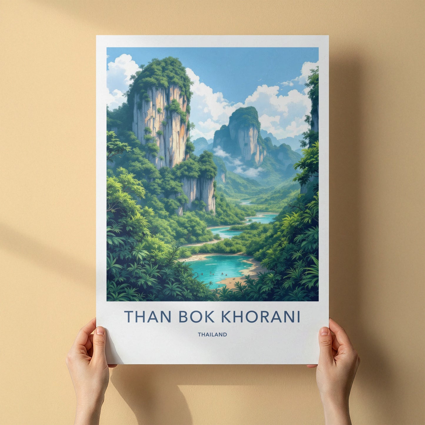 Than Bok Khorani Poster - Thailand Travel Art - Lush Tropical Karst Home Decor