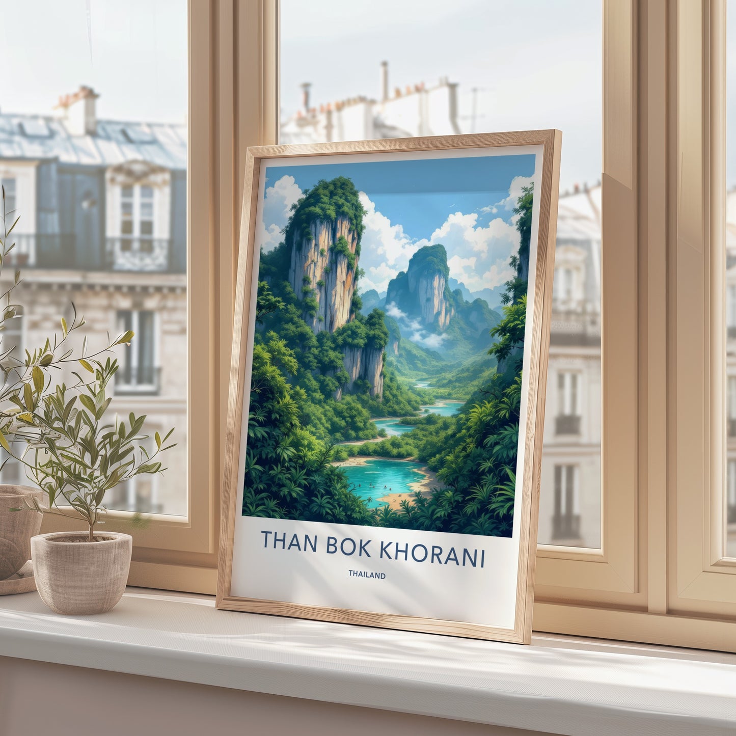 Than Bok Khorani Poster - Thailand Travel Art - Lush Tropical Karst Home Decor