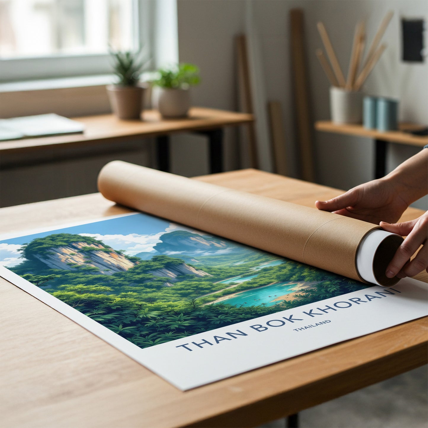 Than Bok Khorani Poster - Thailand Travel Art - Lush Tropical Karst Home Decor