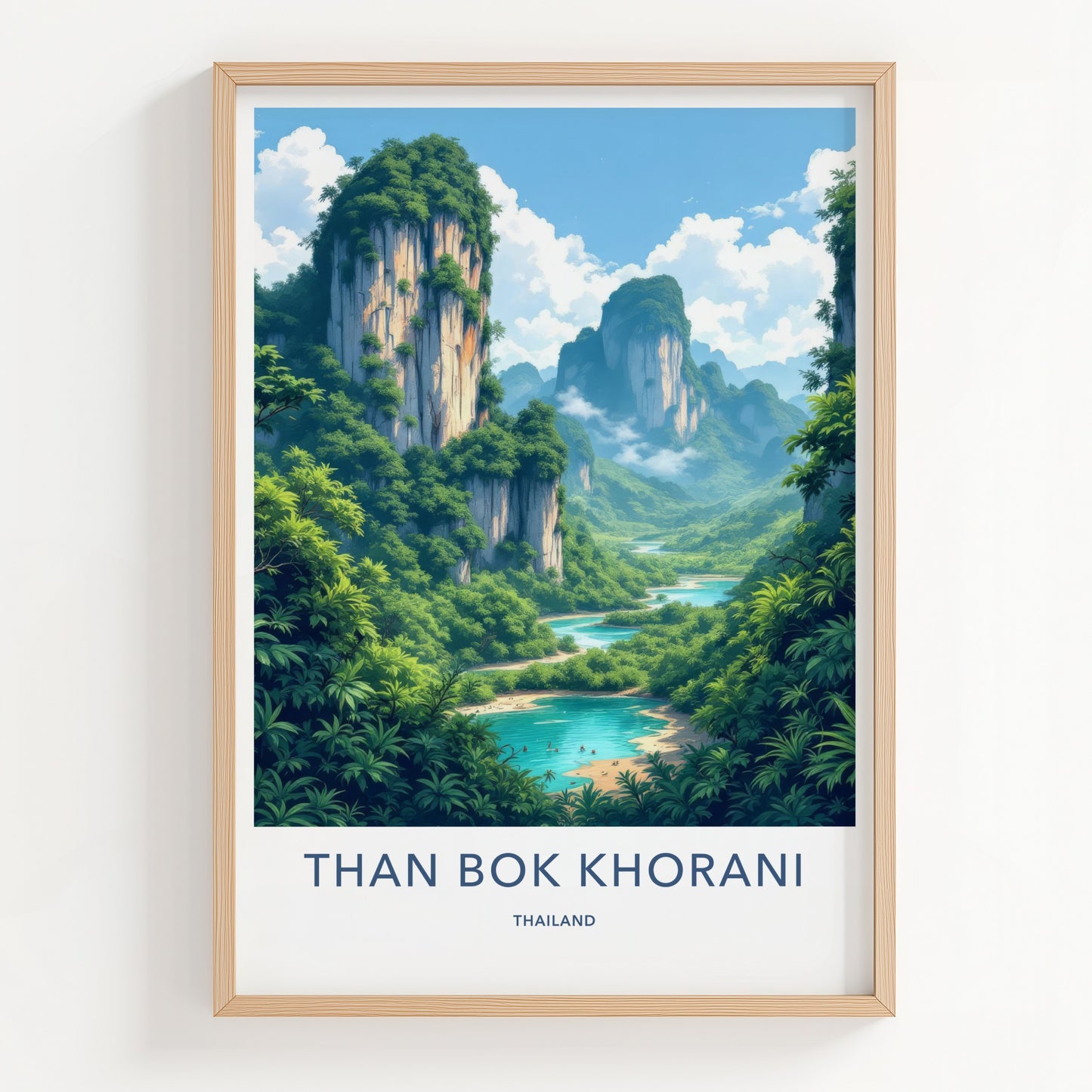 Than Bok Khorani Poster - Thailand Travel Art - Lush Tropical Karst Home Decor