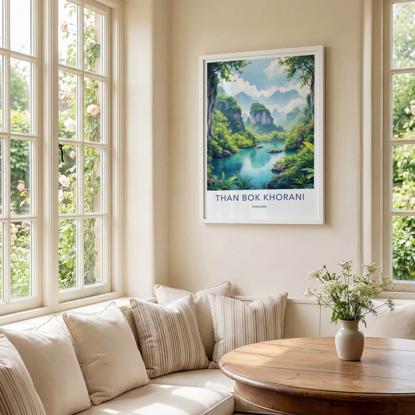 Than Bok Khorani Poster - Thailand Travel Art - Peaceful Green Lagoon Home Decor