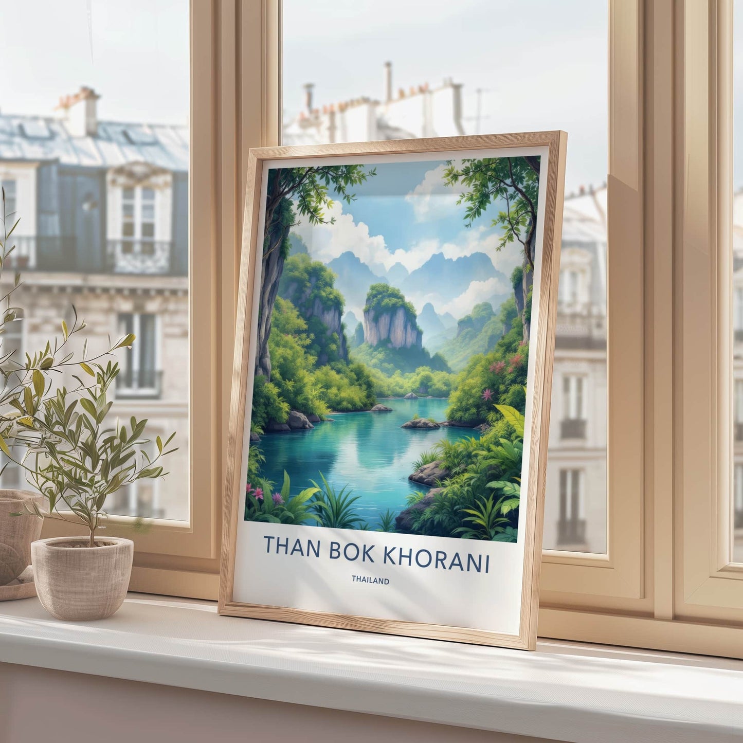 Than Bok Khorani Poster - Thailand Travel Art - Peaceful Green Lagoon Home Decor