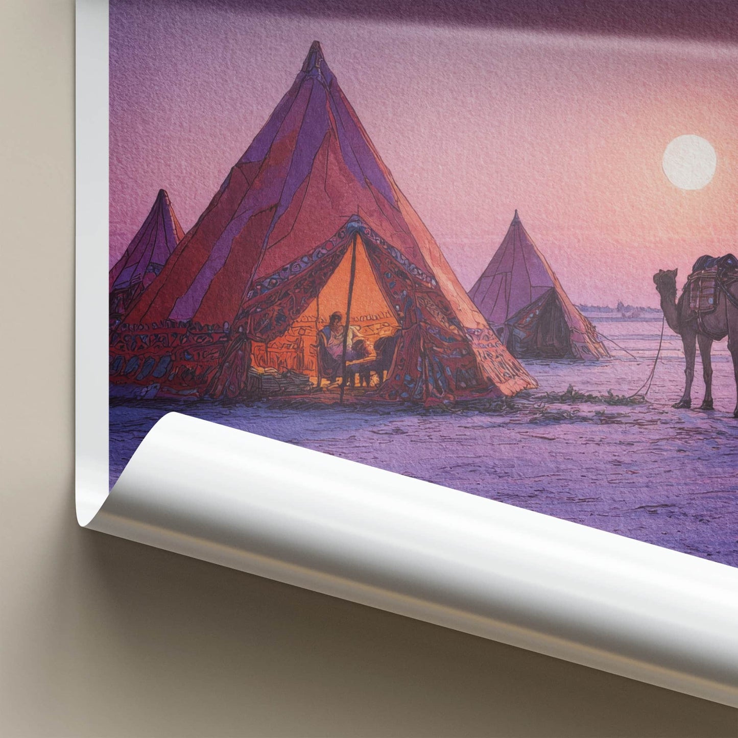 Thar Desert Poster India Rajasthan Tents Camel Wall Art