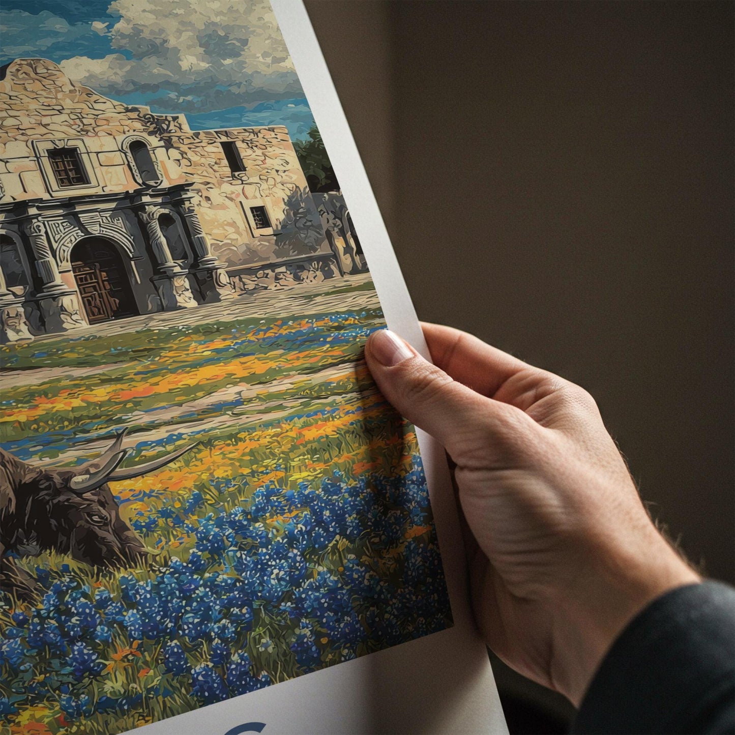 The Alamo Poster - Texas Framed Print - Historic Alamo Longhorn Lounge Decor