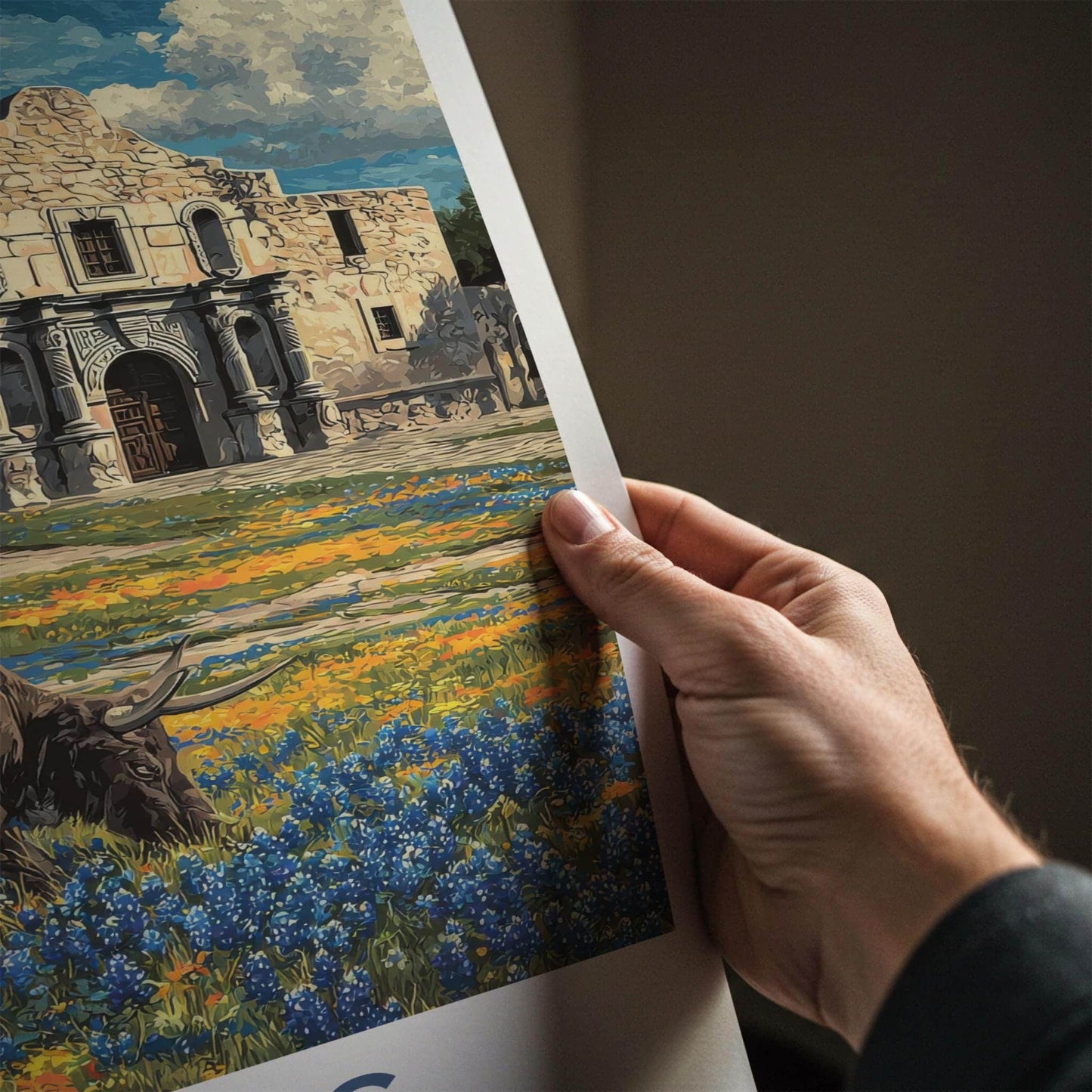 The Alamo Poster - Texas Framed Print - Historic Alamo Longhorn Lounge Decor
