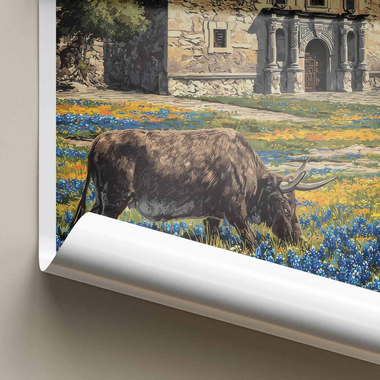 The Alamo Poster - Texas Framed Print - Historic Alamo Longhorn Lounge Decor