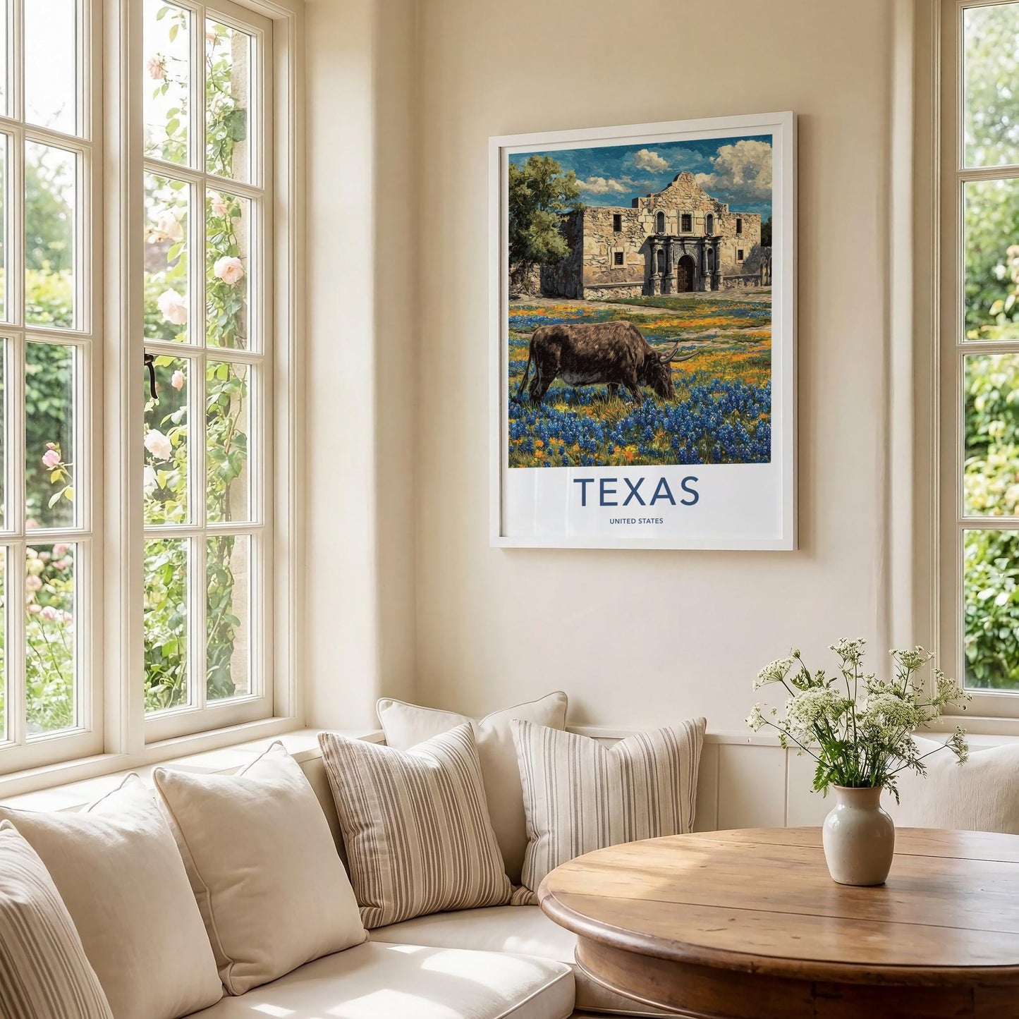 The Alamo Poster - Texas Framed Print - Historic Alamo Longhorn Lounge Decor
