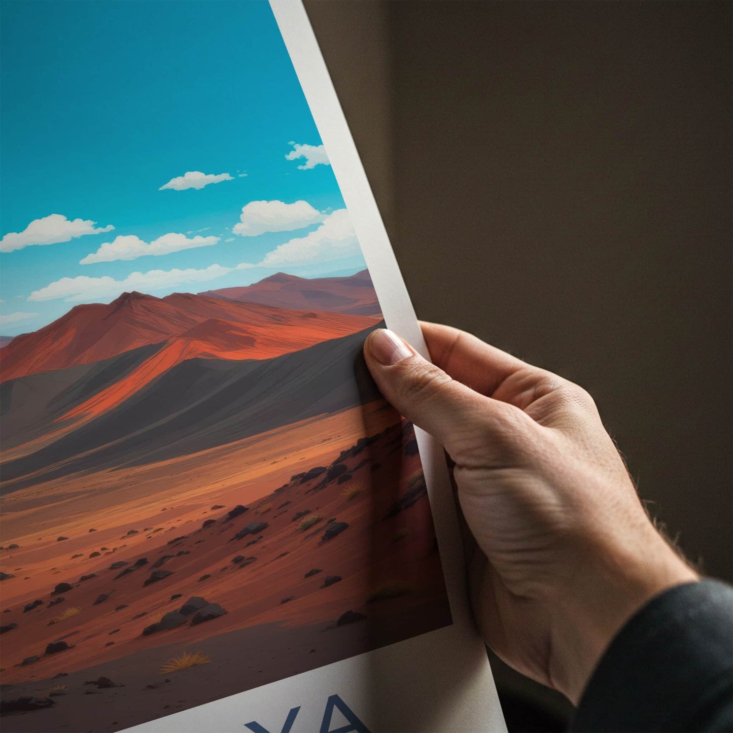 Timanfaya National Park Poster - Spain Travel Art - Red Mountain Desert Home Decor