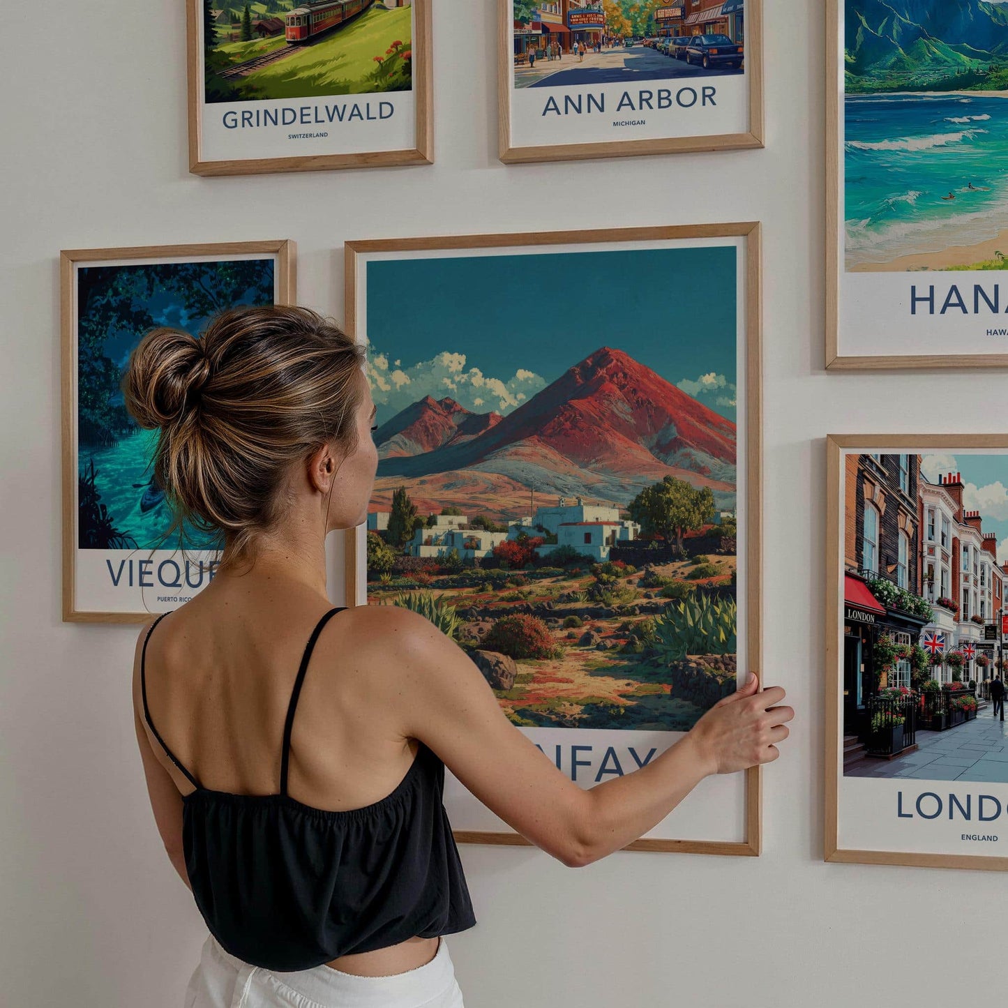 Timanfaya Poster - Spain Travel Art - Red Mountain Village Home Decor