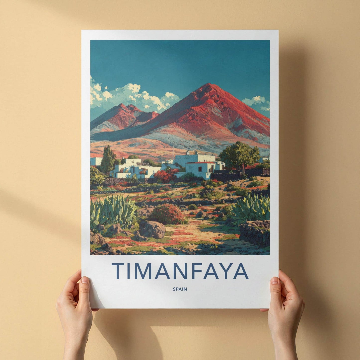 Timanfaya Poster - Spain Travel Art - Red Mountain Village Home Decor