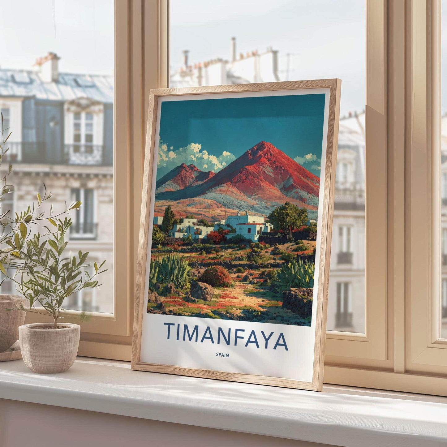 Timanfaya Poster - Spain Travel Art - Red Mountain Village Home Decor