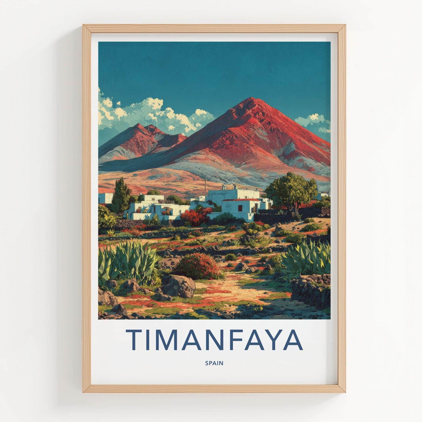 Timanfaya Poster - Spain Travel Art - Red Mountain Village Home Decor