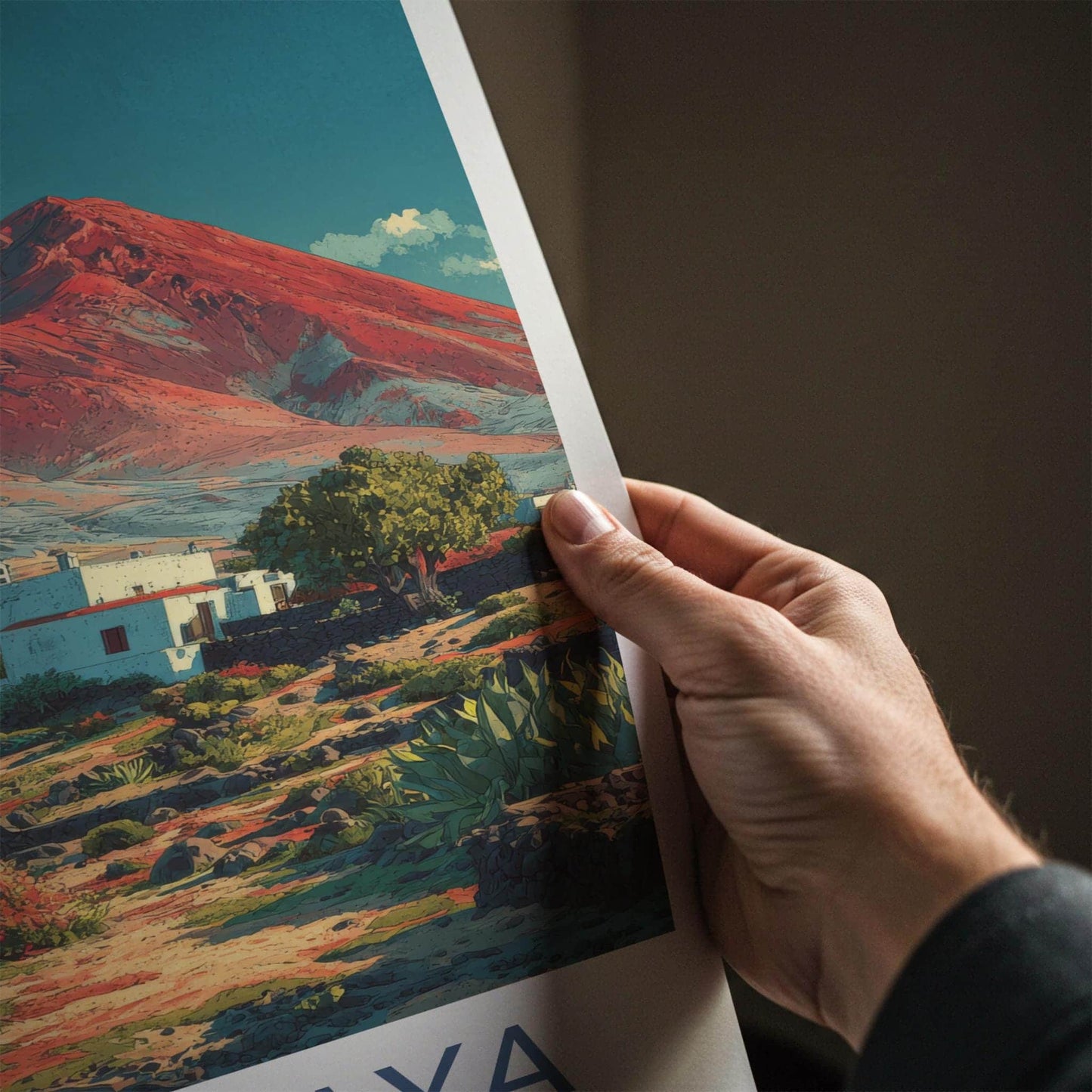 Timanfaya Poster - Spain Travel Art - Red Mountain Village Home Decor
