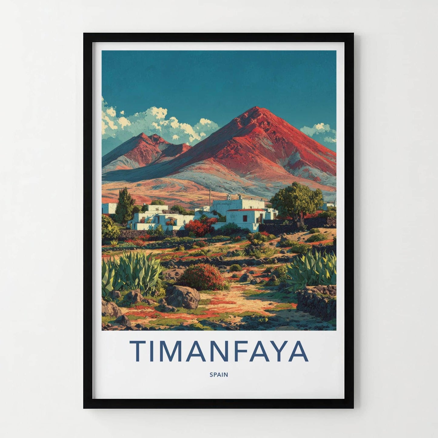 Timanfaya Poster - Spain Travel Art - Red Mountain Village Home Decor
