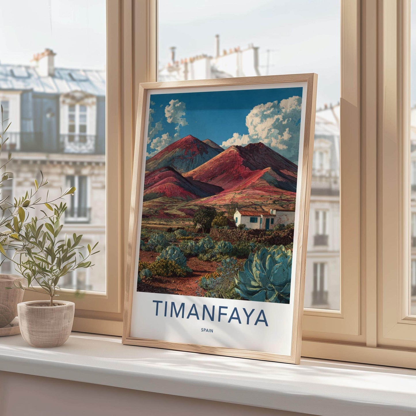 Timanfaya Poster - Spain Wall Art - Red Volcanic Landscape Home Decor
