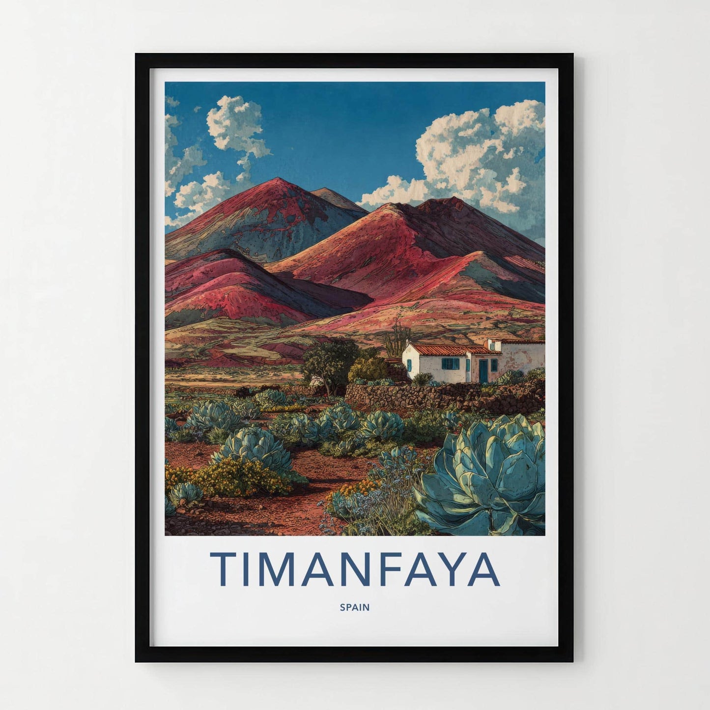 Timanfaya Poster - Spain Wall Art - Red Volcanic Landscape Home Decor