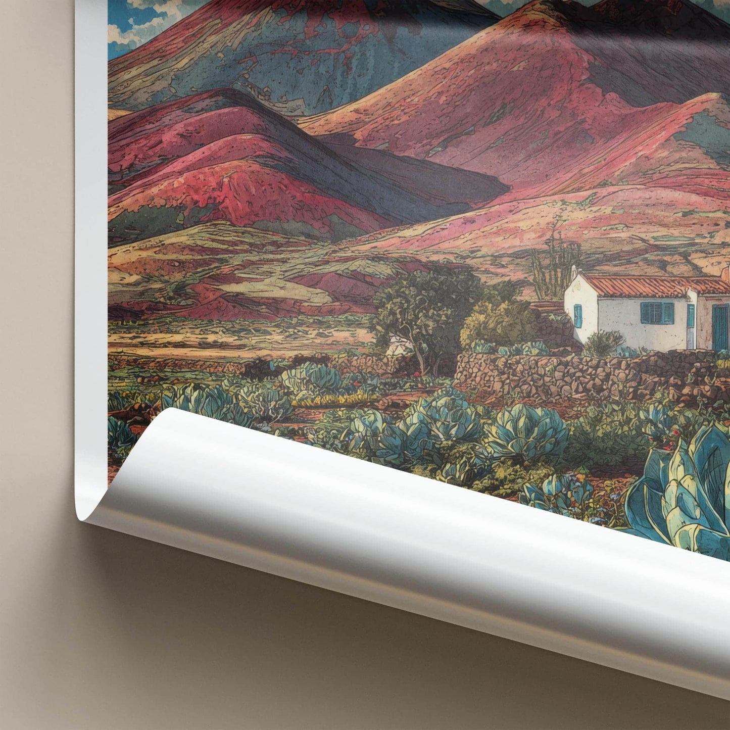 Timanfaya Poster - Spain Wall Art - Red Volcanic Landscape Home Decor