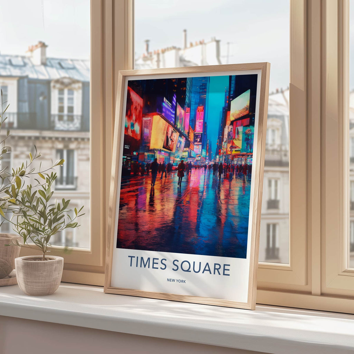 Times Square Poster - New York Wall Art - Vibrant City Night Home Decor
