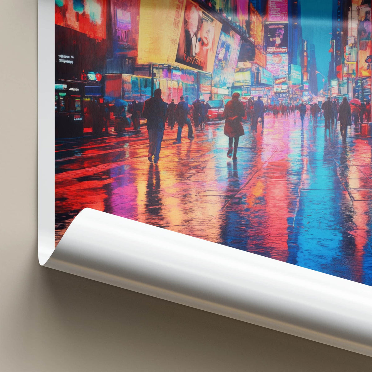 Times Square Poster - New York Wall Art - Vibrant City Night Home Decor