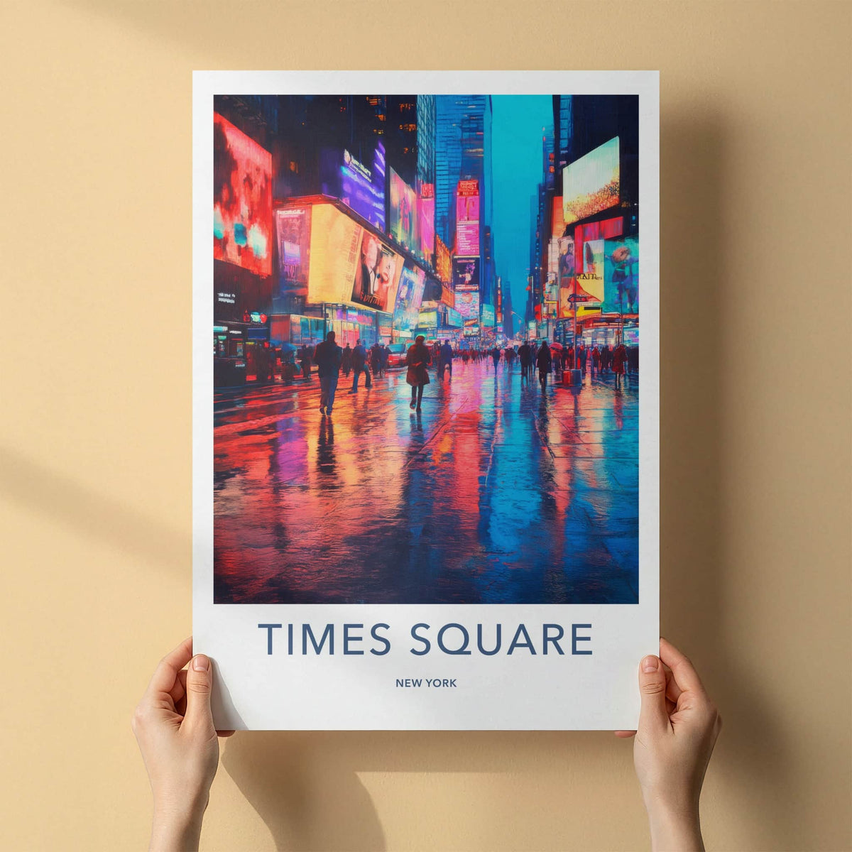 Times Square Poster - New York Wall Art - Vibrant City Night Home Decor